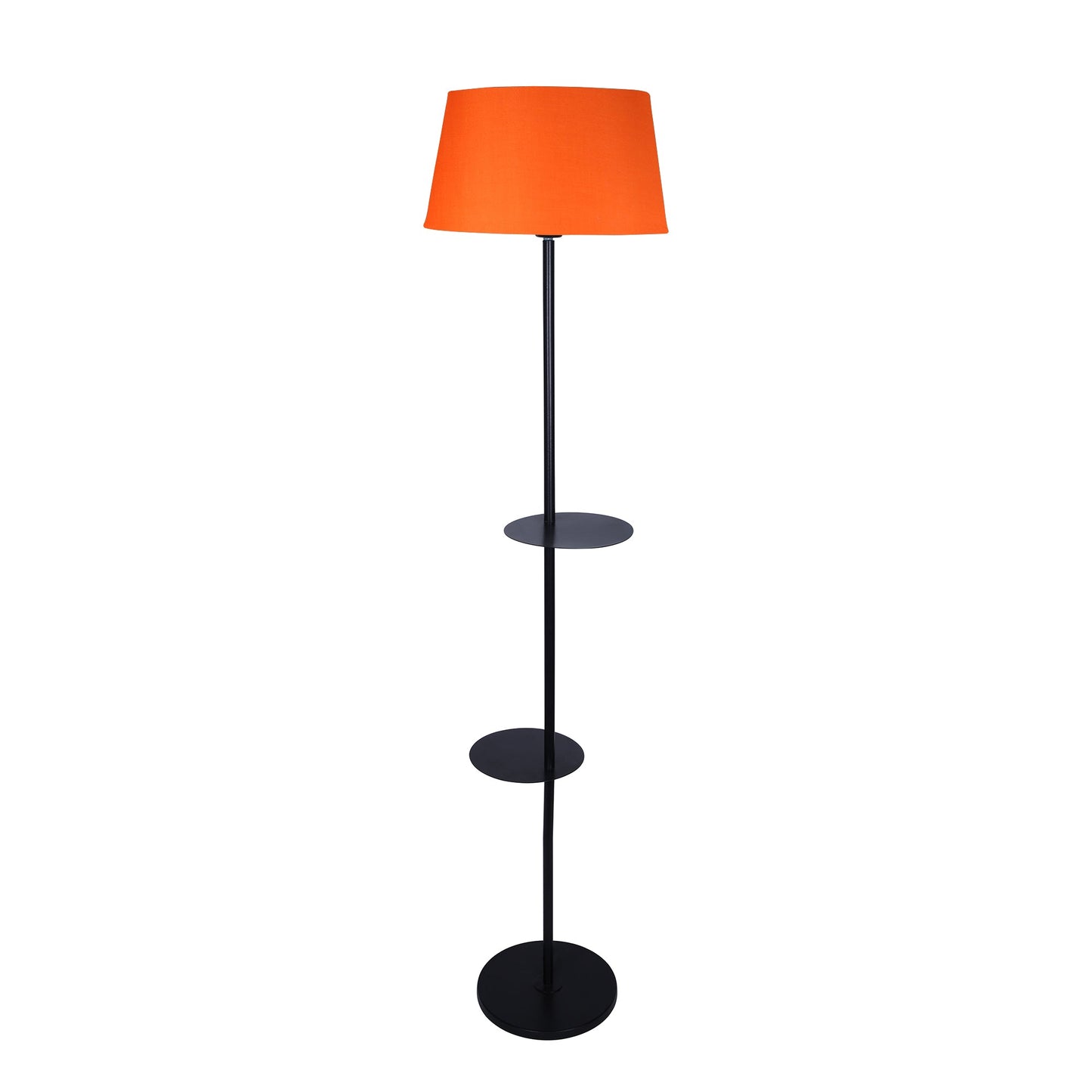 Contemporary Duo Shelf Metal Floor Lamp, Bedside Living room Office Home Decor Lamp, Black