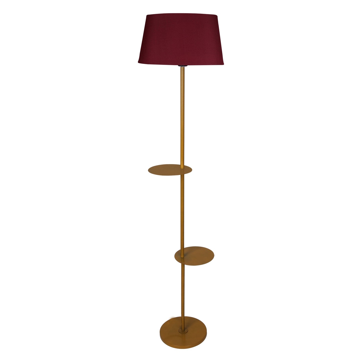 Contemporary Duo Shelf Metal Floor Lamp, Bedside Living room Office Home Decor Lamp, Golden