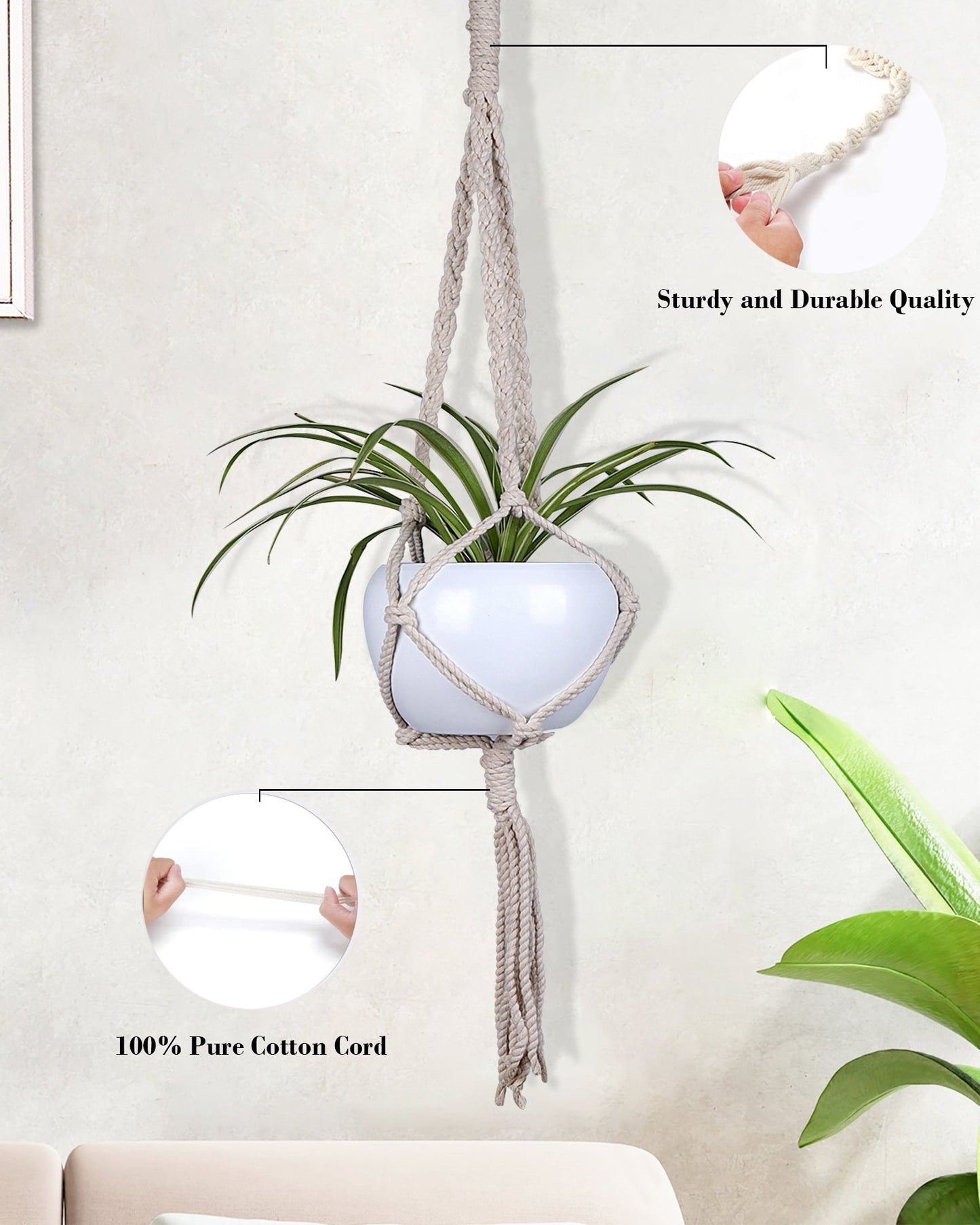 Hanging Planter Medium Macrame Planter With Pot Pack of 1