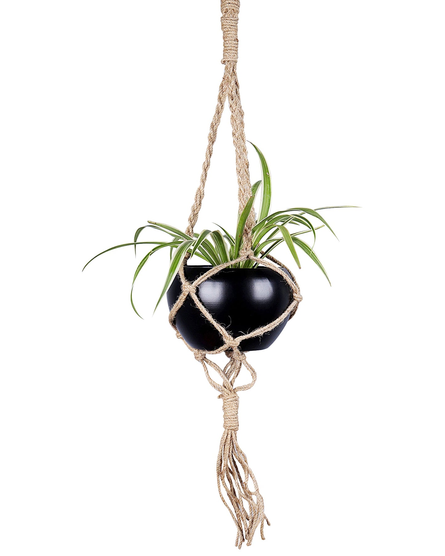 Hanging Macrame Planter Medium Jute with Pot Pack of 1
