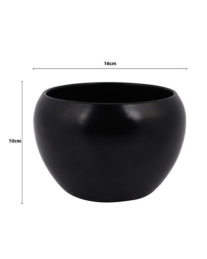 Black Metal Flower Pot Succulent Plant Pot Indoor and Outdoor Set of 2