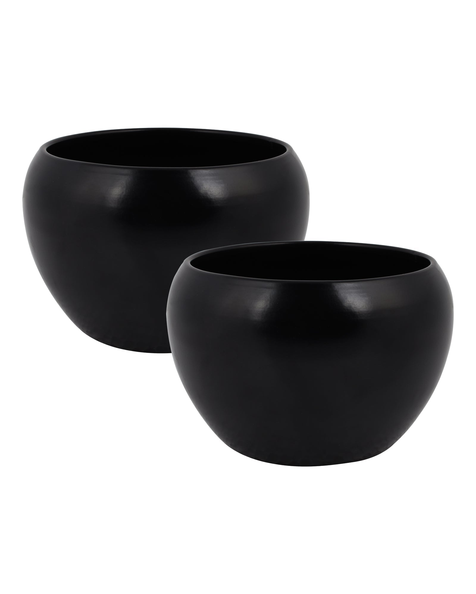 Black Metal Flower Pot Succulent Plant Pot Indoor and Outdoor Set of 2