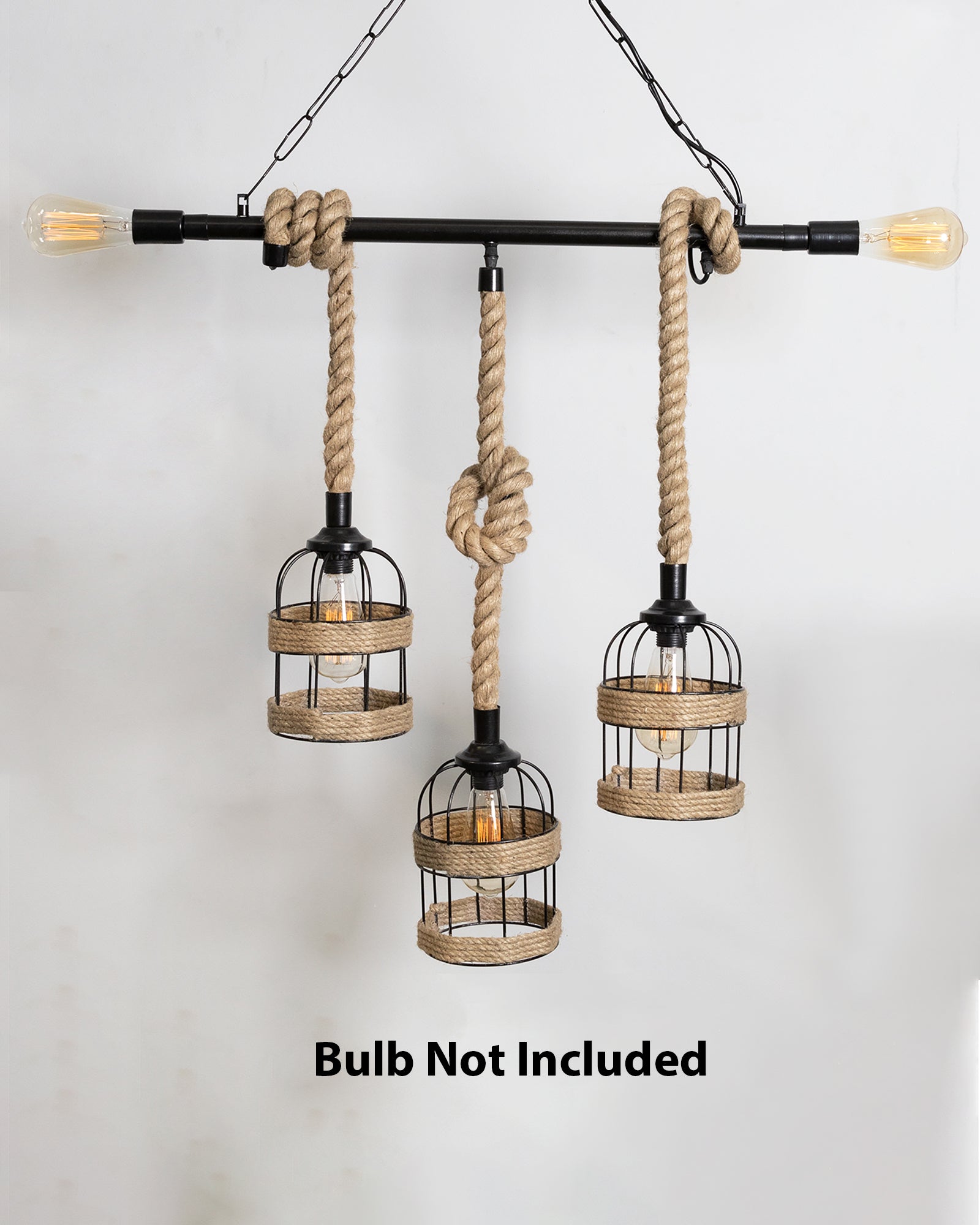 Handmade Hanging Chandelier Light, Metal Black cage 5 Light Fixture Lamp