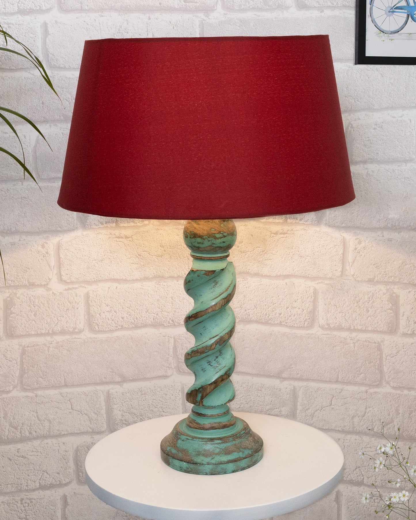 Signature Rustic Rope Algae Table Lamp With Jute Drum Shade, Farmhouse, Living Room, Bedroom, House Bedside Nightstand, Home, Office, Reading Light