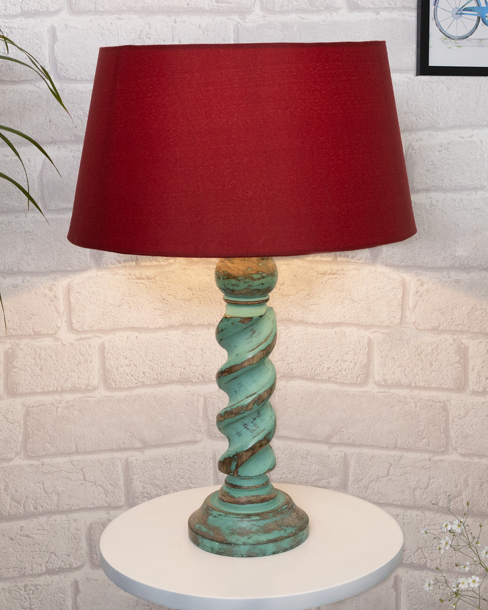Signature Rustic Rope Algae Table Lamp With Jute Drum Shade, Farmhouse, Living Room, Bedroom, House Bedside Nightstand, Home, Office, Reading Light