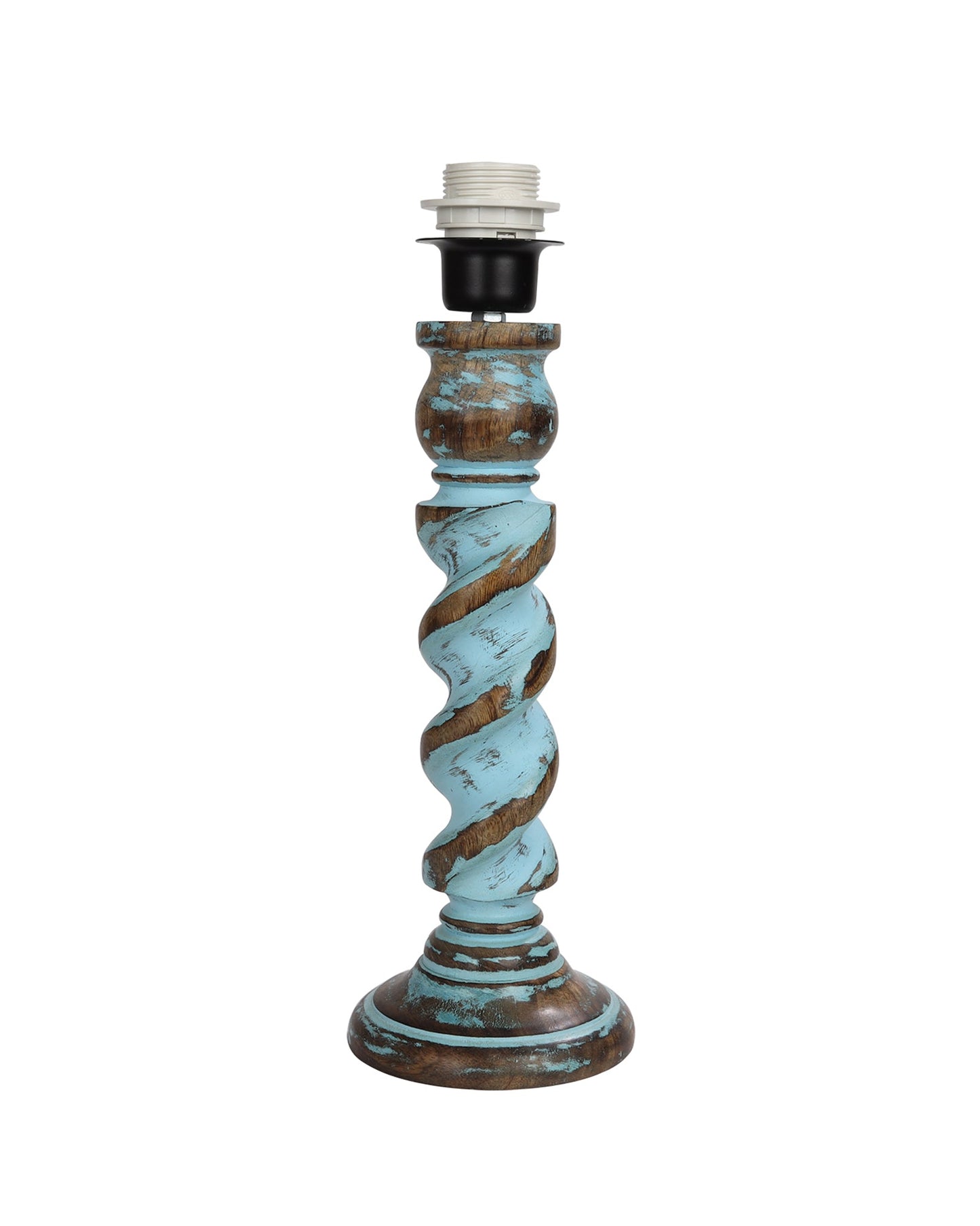 Signature Rustic Rope Distress Blue Table Lamp With Jute Drum Shade, farmhouse Living Room Bedroom House Bedside Nightstand Home Office Reading Light