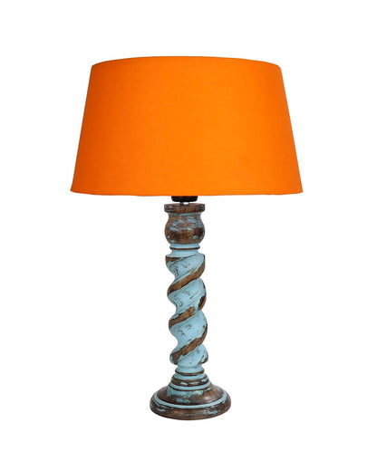 Signature Rustic Rope Distress Blue Table Lamp With Jute Drum Shade, farmhouse Living Room Bedroom House Bedside Nightstand Home Office Reading Light