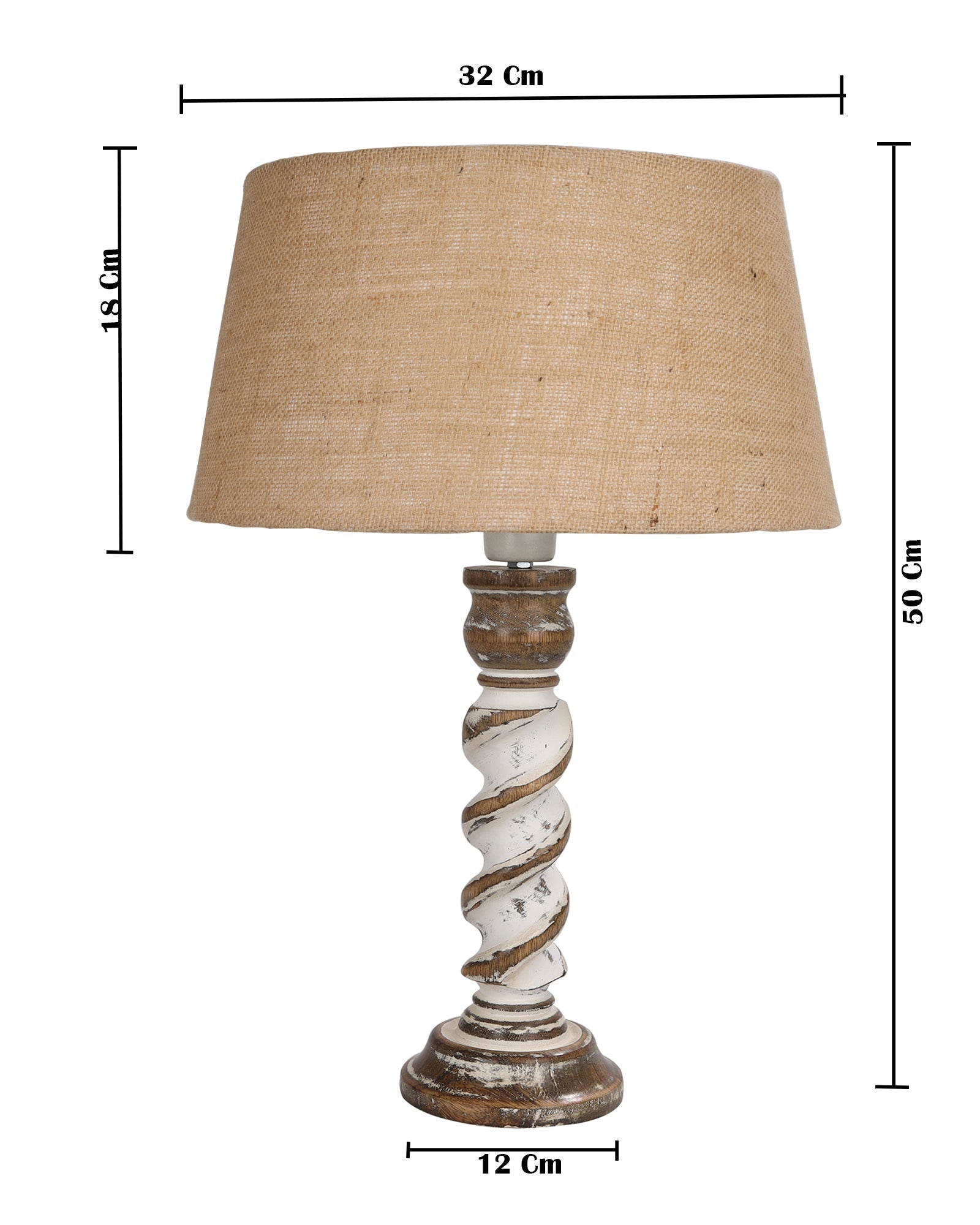 Signature Rustic Rope Whitewash Table Lamp With Jute Drum Shade, farmhouse Living Room Bedroom House Bedside Nightstand Home Office Reading Light