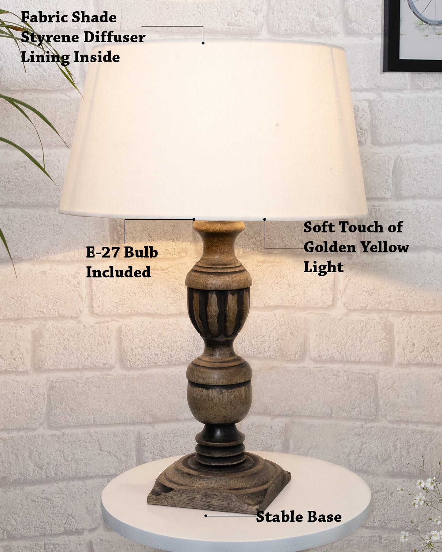 Rustic Antique Black French Trophy Carved Table lamp with Empire shade