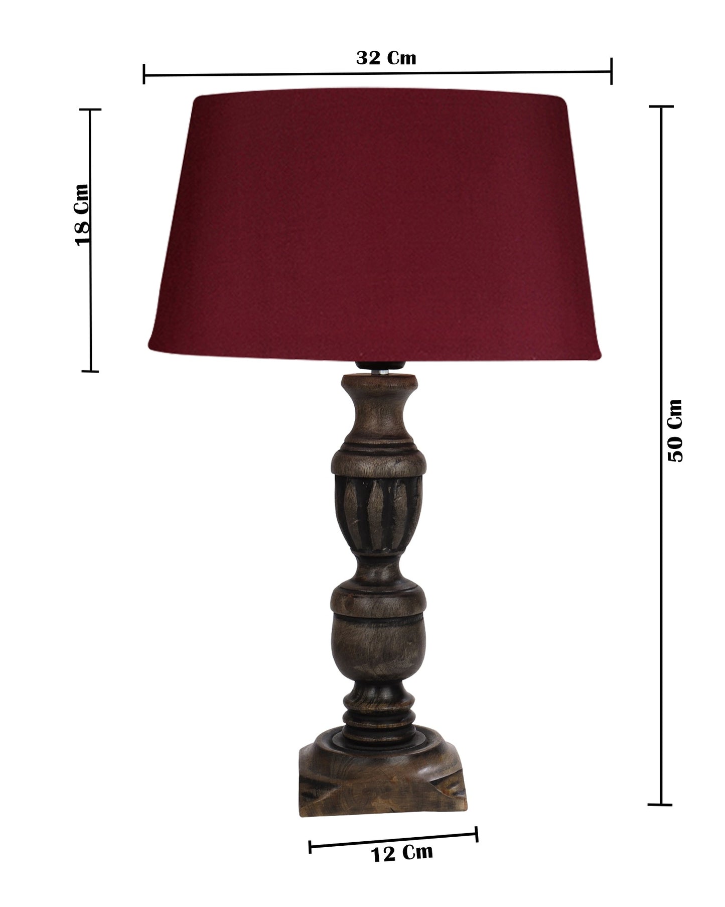 Rustic Antique Black French Trophy Carved Table lamp with Empire shade