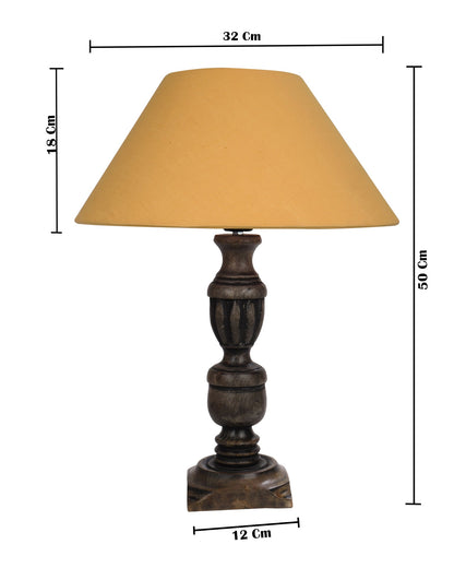 Rustic Antique Black French Trophy Carved Table lamp with Empire shade