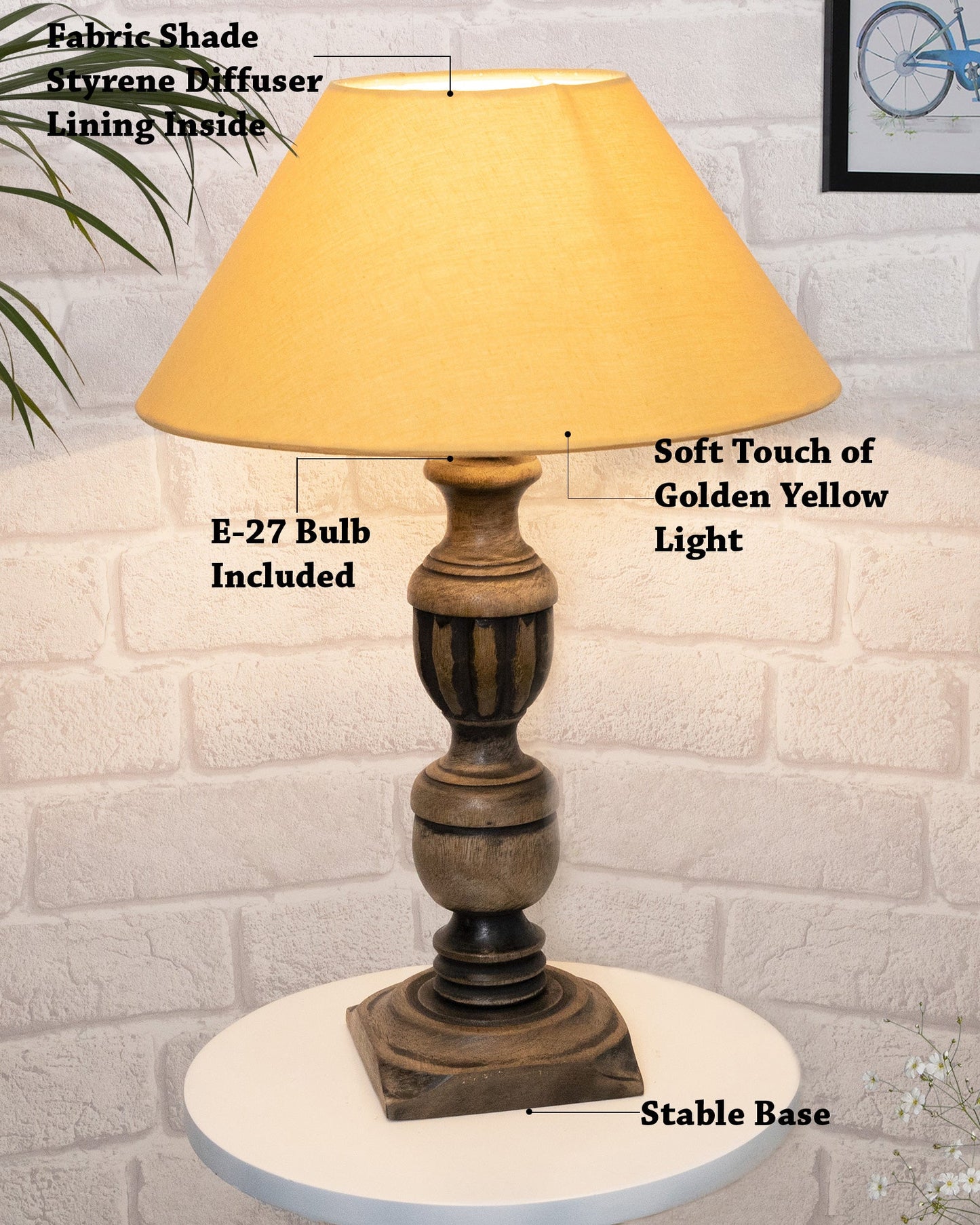 Rustic Antique Black French Trophy Carved Table lamp with Empire shade