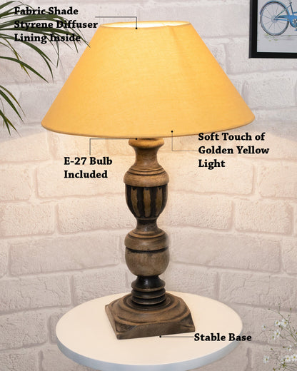 Rustic Antique Black French Trophy Carved Table lamp with Empire shade