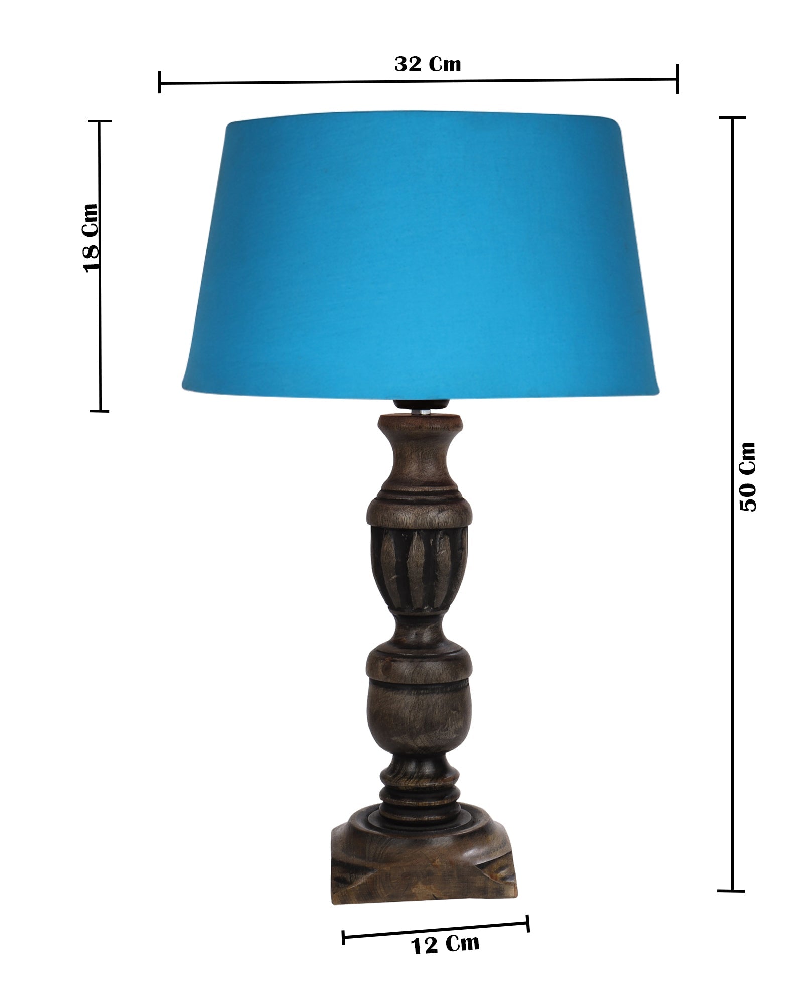 Rustic Antique Black French Trophy Carved Table lamp with Empire shade