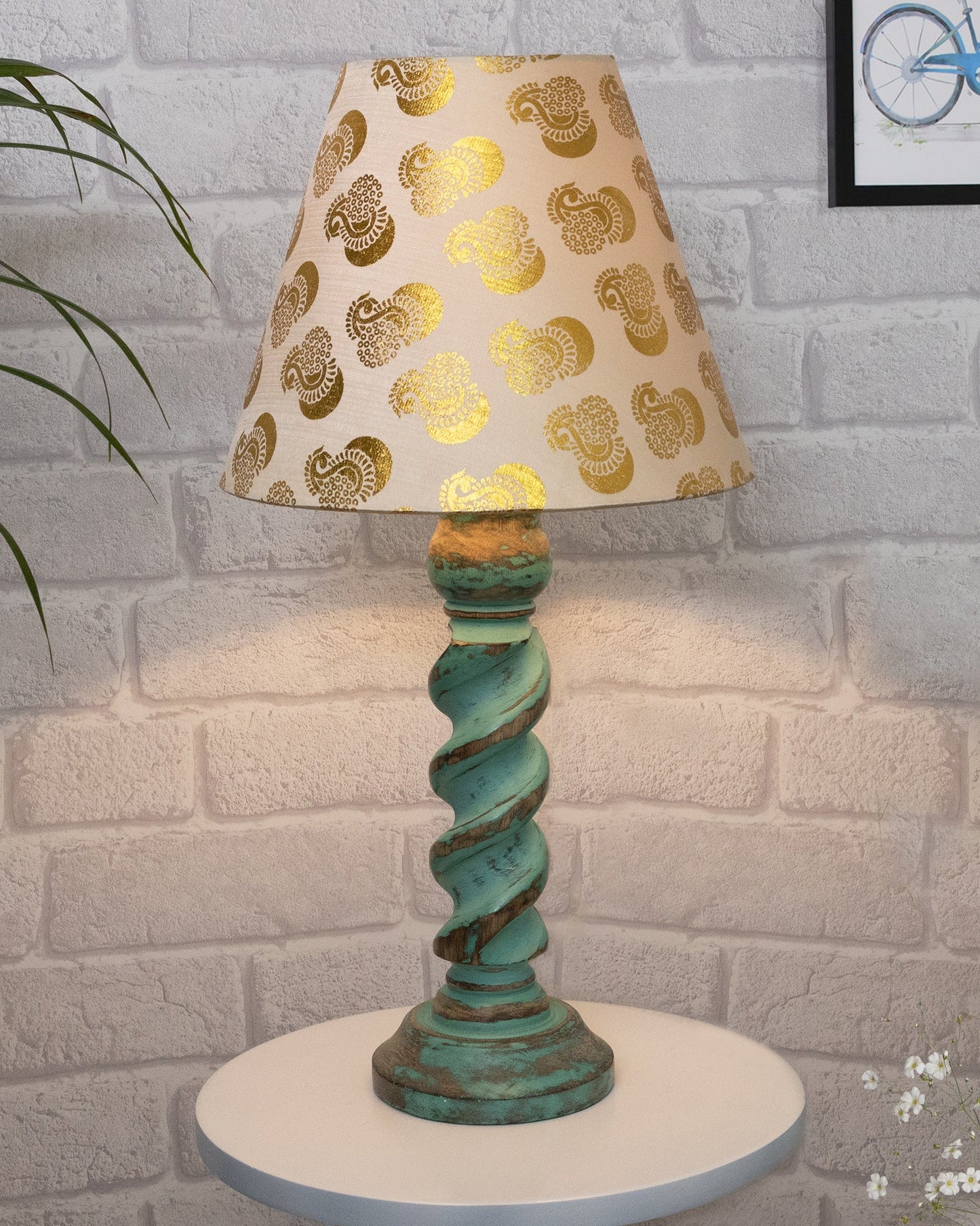 Signature Rustic Rope Algae Table Lamp With Jute Cone Shade, farmhouse Living Room Bedroom House Bedside Nightstand Home Office Reading Light