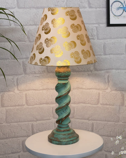 Signature Rustic Rope Algae Table Lamp With Jute Cone Shade, farmhouse Living Room Bedroom House Bedside Nightstand Home Office Reading Light