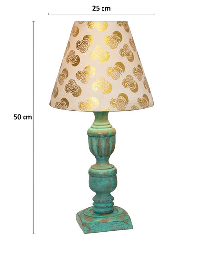 Rustic Algae French Trophy Carved Table lamp with Empire Cone Shade