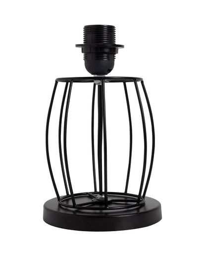 Modern Table Lamp, Metal Wire Cage Base Modern Fabric Lampshade for Home Office Cafe Restaurant,