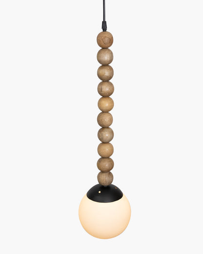 Rustic Beaded Swag Pendant, Balcony Bar Cafe Living Dining Room, Retro Loft Light, Ceiling Hanging Light, natural white Frosted globe