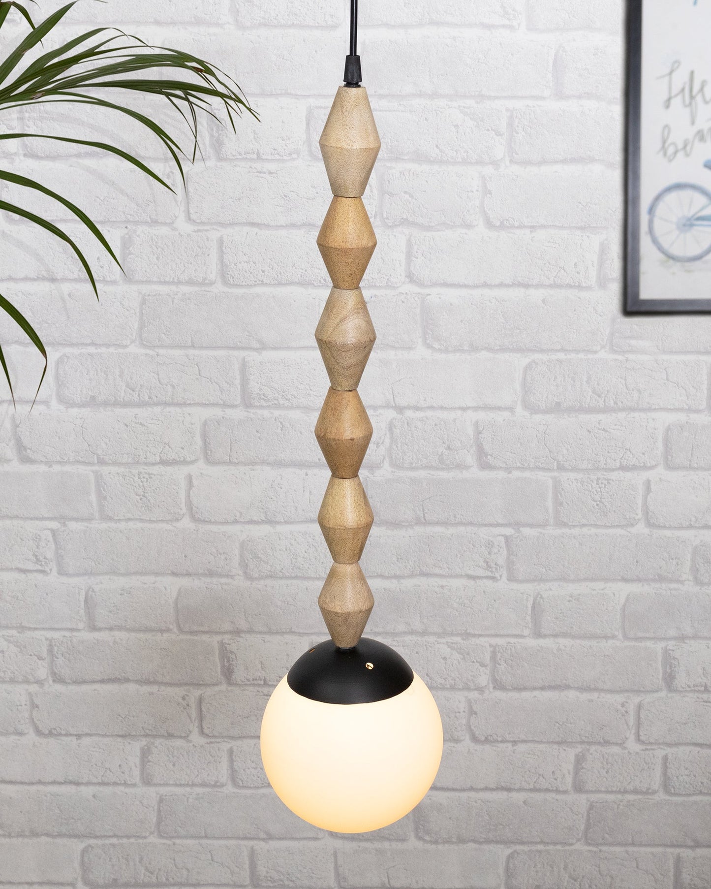 Rustic Beaded Swag Pendant, Balcony Bar Cafe Living Dining Room, Retro Loft Light, Ceiling Hanging Light, natural white Frosted globe