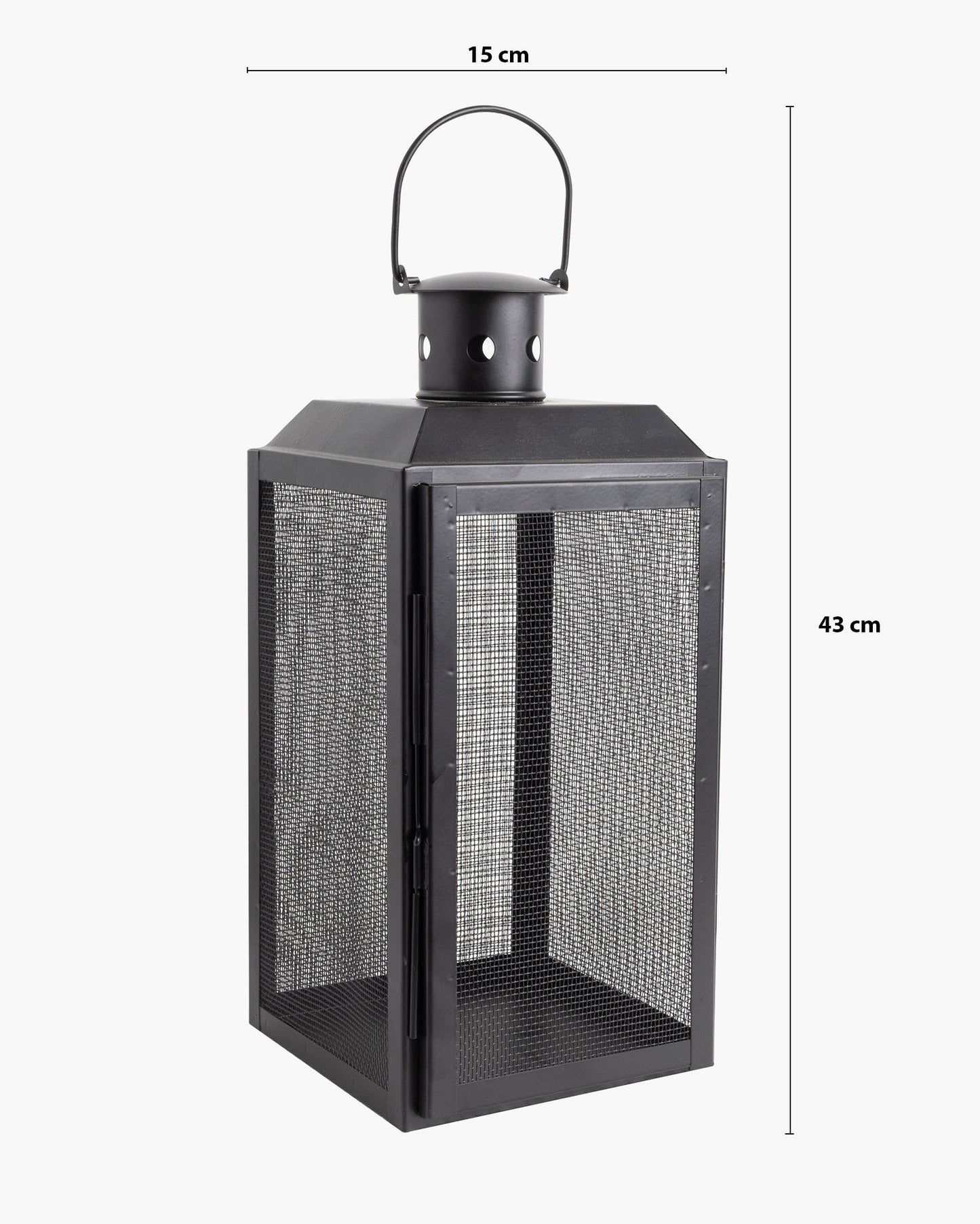 Iron Lantern and Candle Tealight Holder for Home Decor Items With 50 Warm White LEDs for Garden Patio Landscape Decoration Pack of 1 (Large)