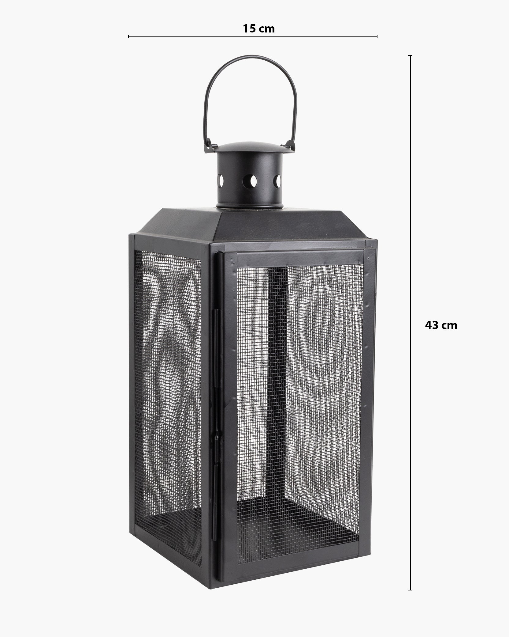 Iron Lantern and Candle Tealight Holder for Home Decor Items With 50 Warm White LEDs for Garden Patio Landscape Decoration Pack of 1 (Large)