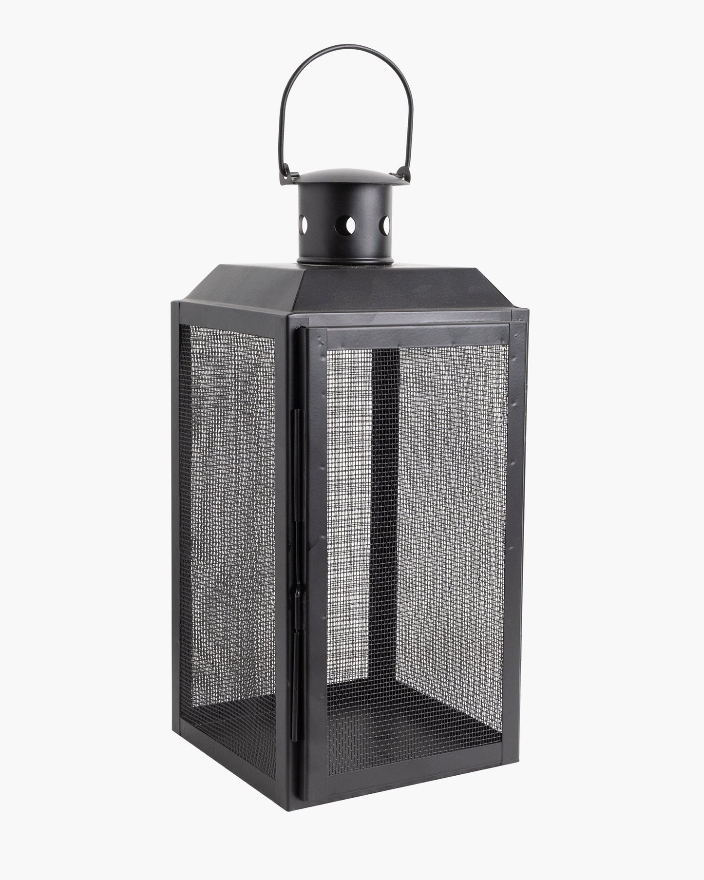 Iron Lantern and Candle Tealight Holder for Home Decor Items With 50 Warm White LEDs for Garden Patio Landscape Decoration Pack of 1 (Large)