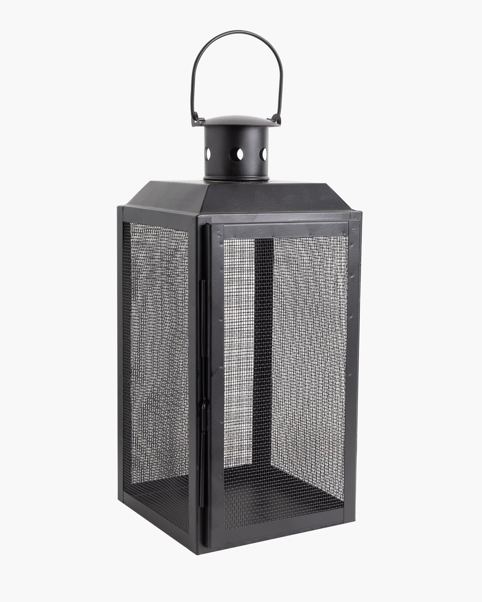 Iron Lantern and Candle Tealight Holder for Home Decor Items With 50 Warm White LEDs for Garden Patio Landscape Decoration Pack of 1 (Large)