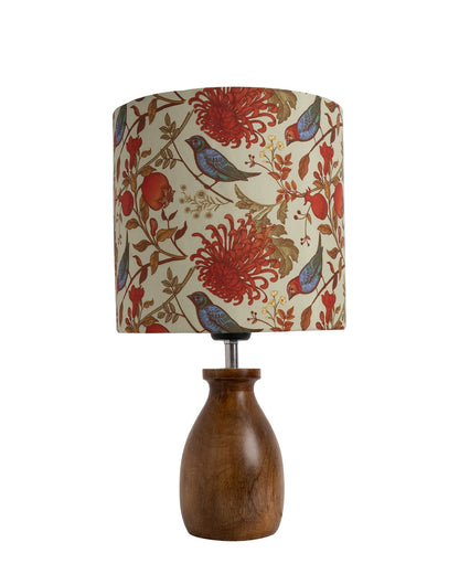 Dovel Pot Modern Table Lamp, Wooden Base Modern Fabric Lampshade for Home Office Cafe Restaurant