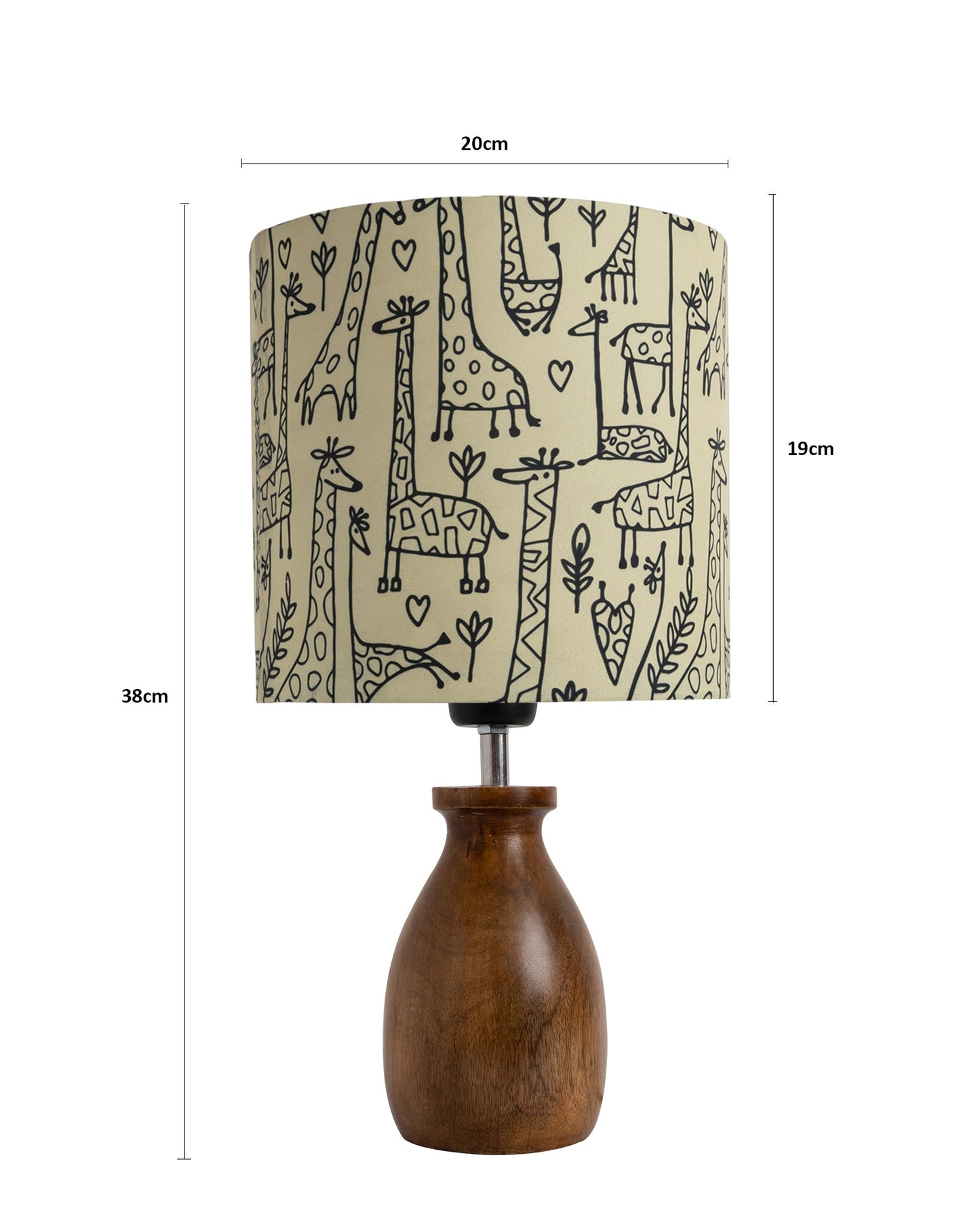 Dovel Pot Modern Table Lamp, Wooden Base Modern Fabric Lampshade for Home Office Cafe Restaurant