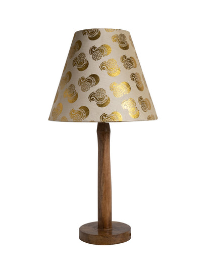 Modern Table Lamp, Wooden Base Modern Fabric Lampshade for Home Office Cafe Restaurant, Nordic Stick