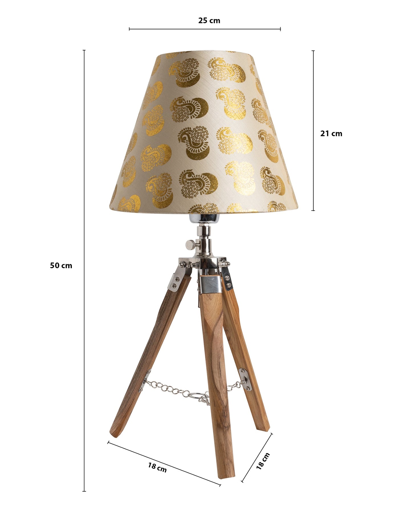 Modern Table Lamp, Wooden Base Modern Fabric Lampshade for Home Office Cafe Restaurant, Tripod