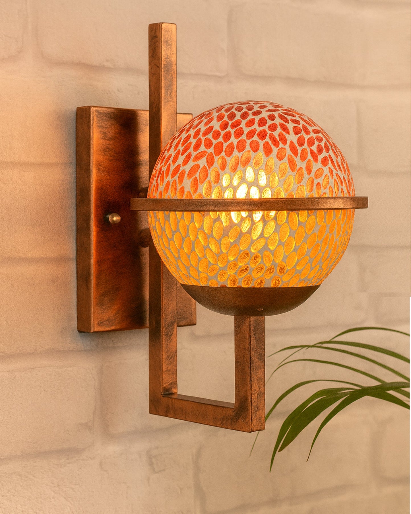 Rustic Wall Light Fixtures, Oil Rubbed Rust Finish Indoor Vintage Wall Sconce Industrial Lamp Fixture Glass Shade Farmhouse Metal Sconces for Bedroom Living Room Cafe