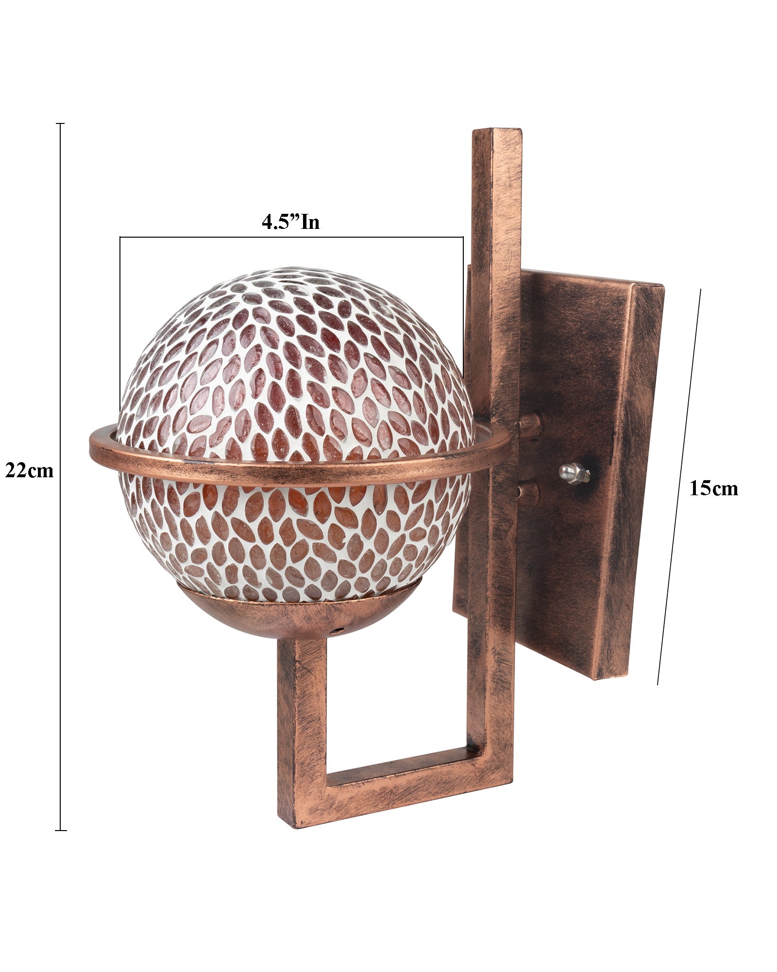 Rustic Wall Light Fixtures, Oil Rubbed Rust Finish Indoor Vintage Wall Sconce Industrial Lamp Fixture Glass Shade Farmhouse Metal Sconces for Bedroom Living Room Cafe