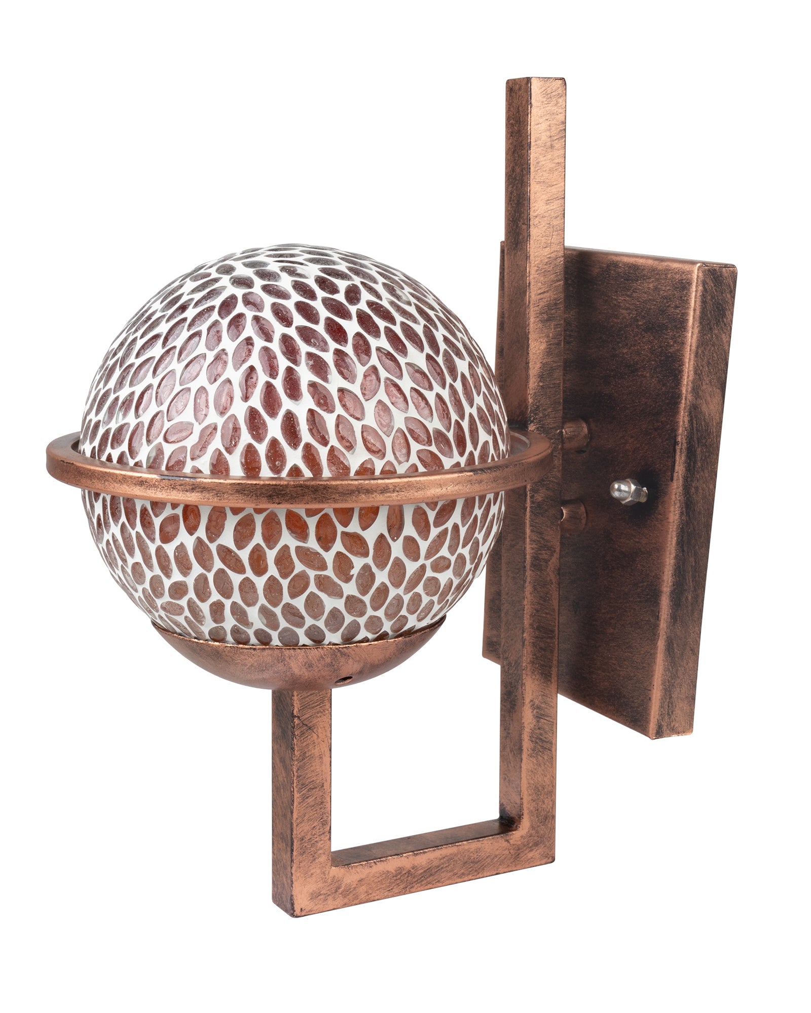 Rustic Wall Light Fixtures, Oil Rubbed Rust Finish Indoor Vintage Wall Sconce Industrial Lamp Fixture Glass Shade Farmhouse Metal Sconces for Bedroom Living Room Cafe