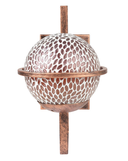 Rustic Wall Light Fixtures, Oil Rubbed Rust Finish Indoor Vintage Wall Sconce Industrial Lamp Fixture Glass Shade Farmhouse Metal Sconces for Bedroom Living Room Cafe