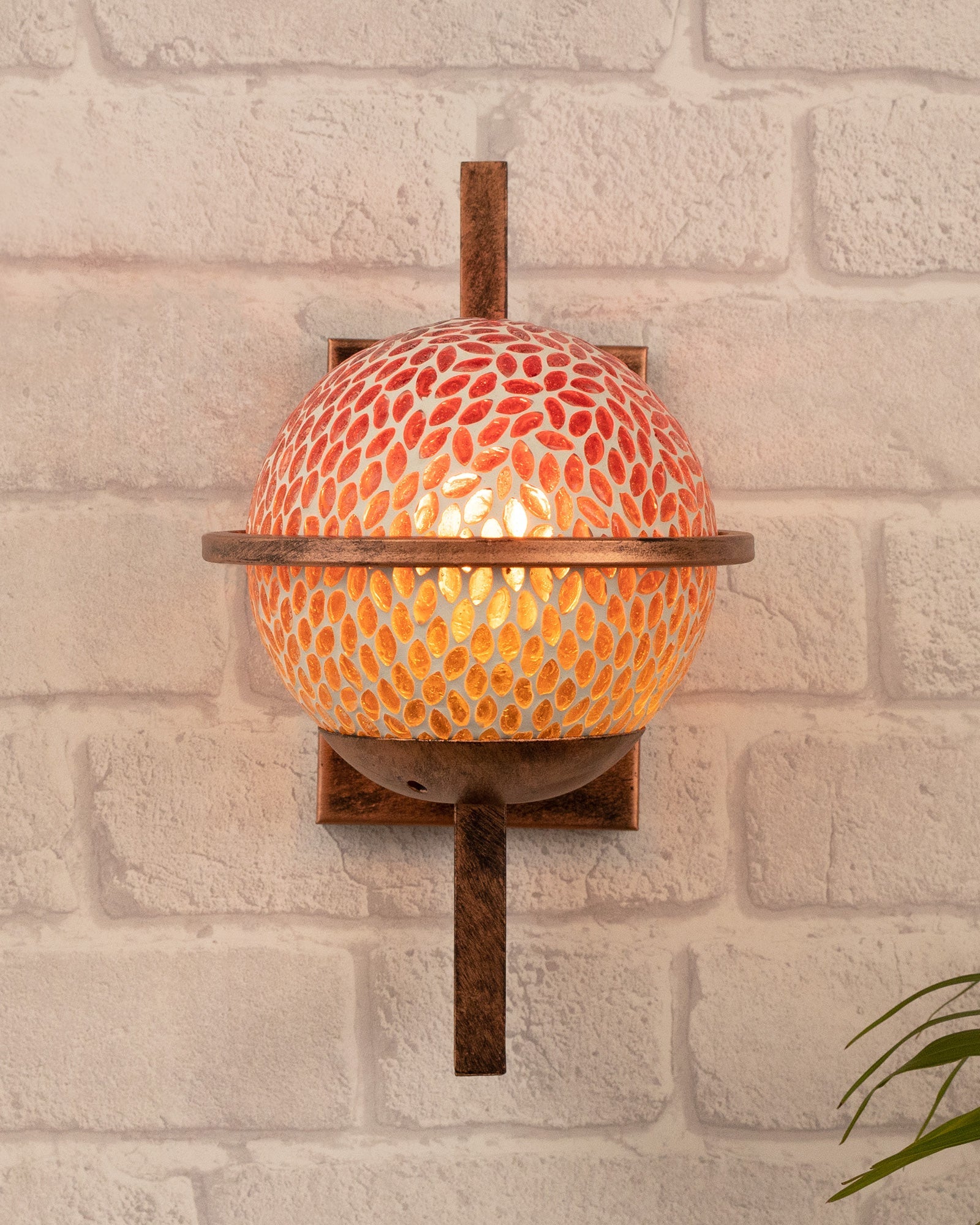 Rustic Wall Light Fixtures, Oil Rubbed Rust Finish Indoor Vintage Wall Sconce Industrial Lamp Fixture Glass Shade Farmhouse Metal Sconces for Bedroom Living Room Cafe