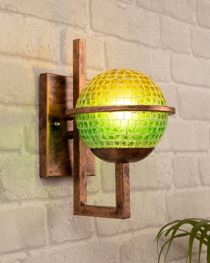 Rustic Wall Light Fixtures, Oil Rubbed Rust Finish Indoor Vintage Wall Sconce Industrial Lamp Fixture Glass Shade Farmhouse Metal Sconces for Bedroom Living Room Cafe