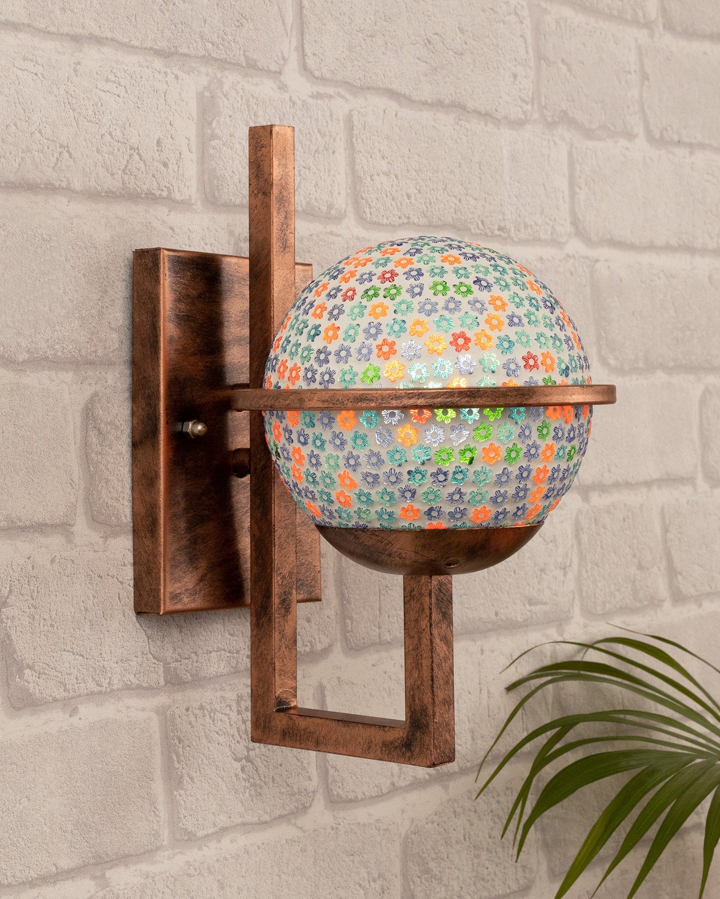 Rustic Wall Light Fixtures, Oil Rubbed Rust Finish Indoor Vintage Wall Sconce Industrial Lamp Fixture Glass Shade Farmhouse Metal Sconces for Bedroom Living Room Cafe