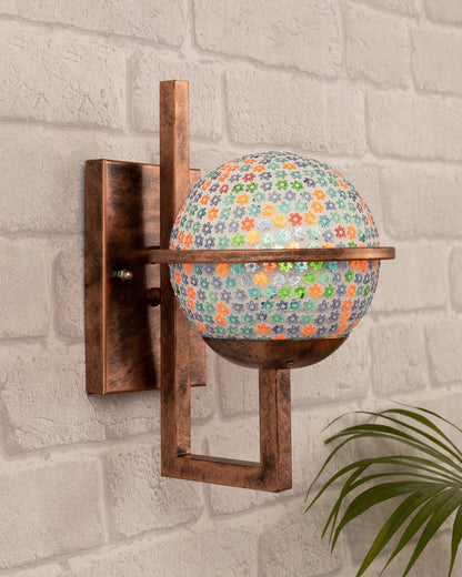 Rustic Wall Light Fixtures, Oil Rubbed Rust Finish Indoor Vintage Wall Sconce Industrial Lamp Fixture Glass Shade Farmhouse Metal Sconces for Bedroom Living Room Cafe