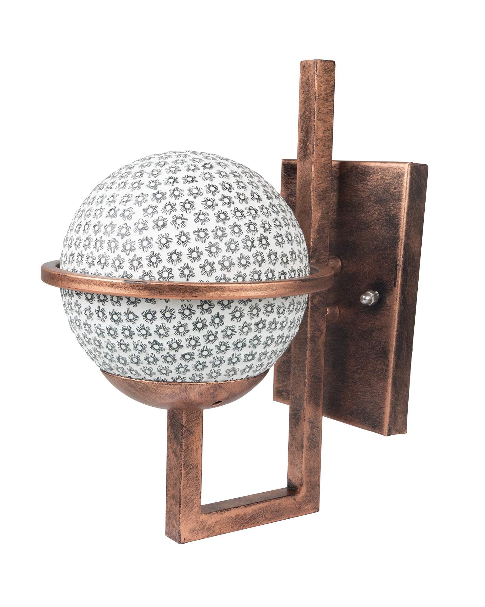 Rustic Wall Light Fixtures, Oil Rubbed Rust Finish Indoor Vintage Wall Sconce Industrial Lamp Fixture Glass Shade Farmhouse Metal Sconces for Bedroom Living Room Cafe