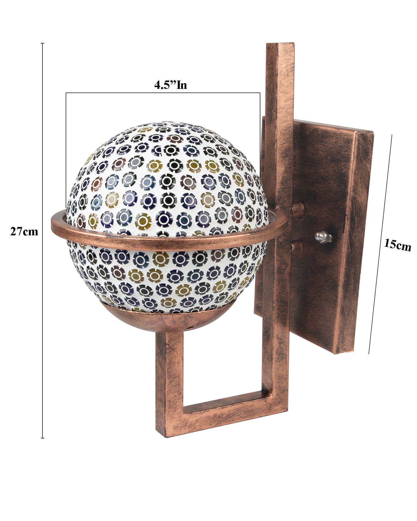 Rustic Wall Light Fixtures, Oil Rubbed Rust Finish Indoor Vintage Wall Sconce Industrial Lamp Fixture Glass Shade Farmhouse Metal Sconces for Bedroom Living Room Cafe