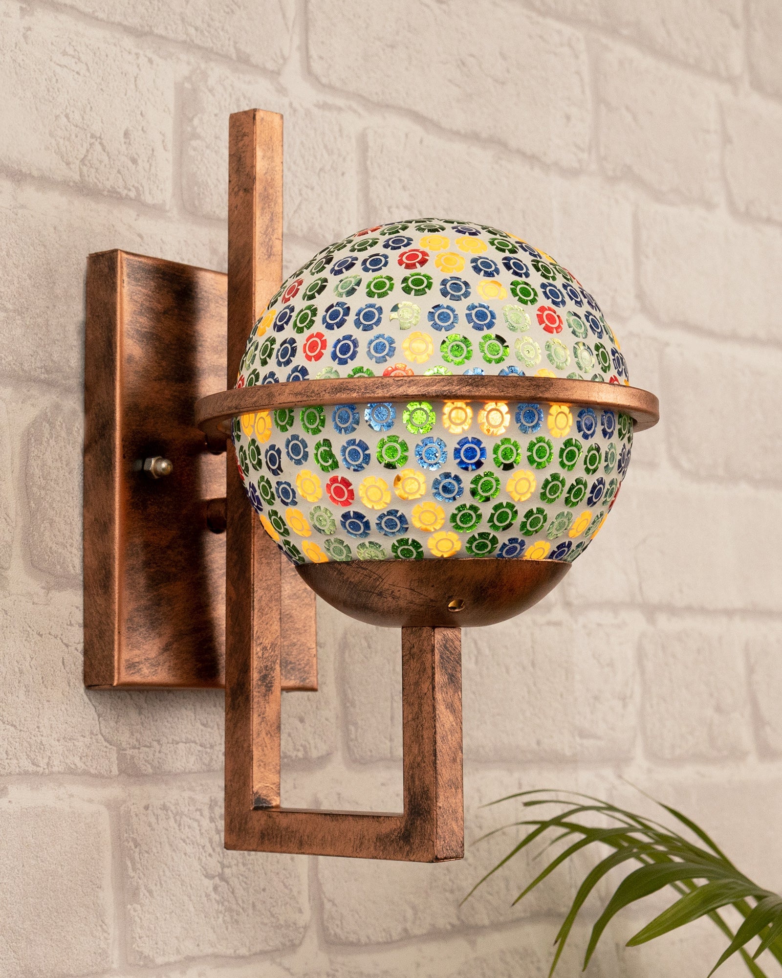 Rustic Wall Light Fixtures, Oil Rubbed Rust Finish Indoor Vintage Wall Sconce Industrial Lamp Fixture Glass Shade Farmhouse Metal Sconces for Bedroom Living Room Cafe