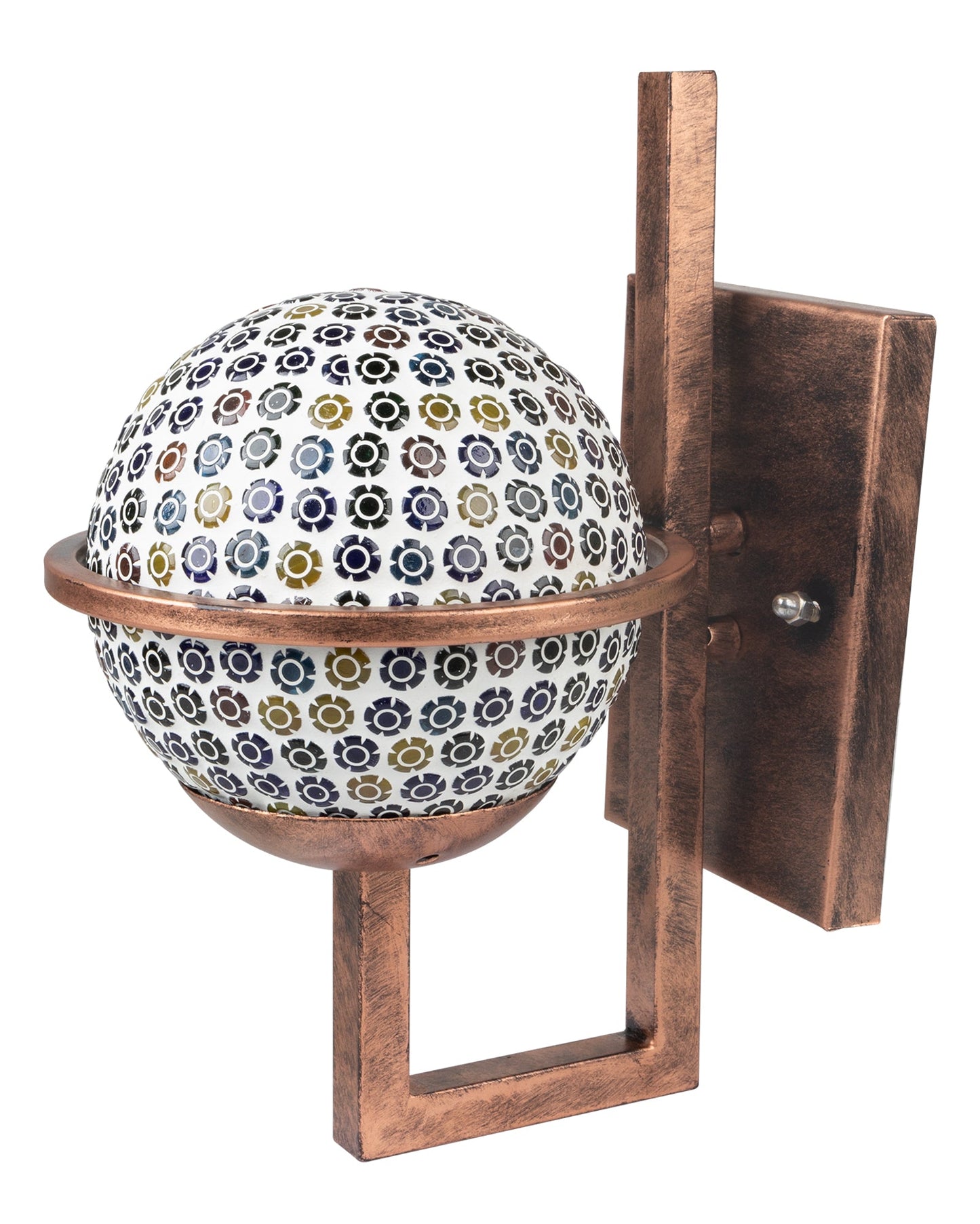 Rustic Wall Light Fixtures, Oil Rubbed Rust Finish Indoor Vintage Wall Sconce Industrial Lamp Fixture Glass Shade Farmhouse Metal Sconces for Bedroom Living Room Cafe