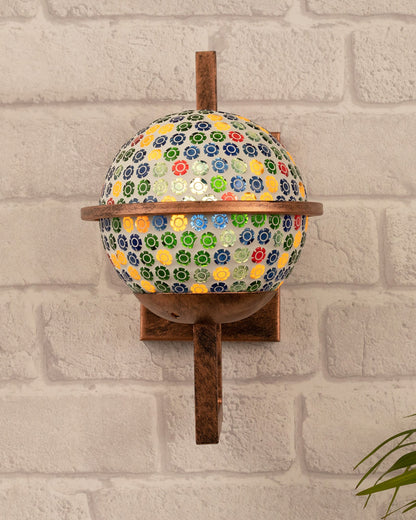 Rustic Wall Light Fixtures, Oil Rubbed Rust Finish Indoor Vintage Wall Sconce Industrial Lamp Fixture Glass Shade Farmhouse Metal Sconces for Bedroom Living Room Cafe