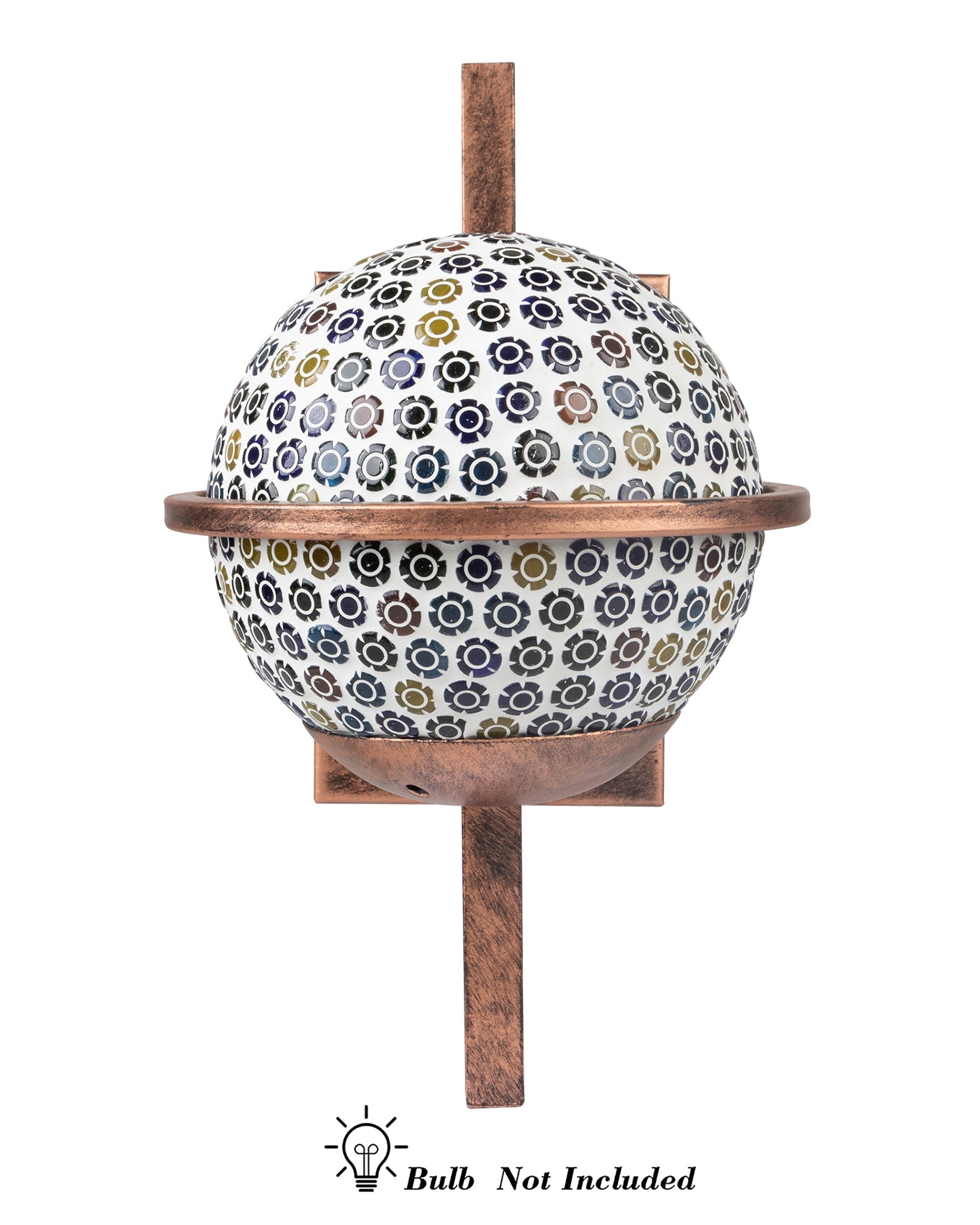 Rustic Wall Light Fixtures, Oil Rubbed Rust Finish Indoor Vintage Wall Sconce Industrial Lamp Fixture Glass Shade Farmhouse Metal Sconces for Bedroom Living Room Cafe