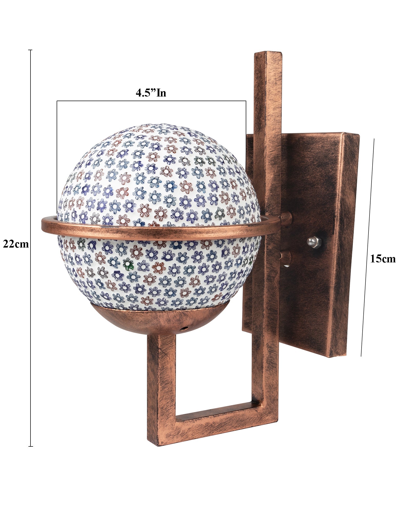 Rustic Wall Light Fixtures, Oil Rubbed Rust Finish Indoor Vintage Wall Sconce Industrial Lamp Fixture Glass Shade Farmhouse Metal Sconces for Bedroom Living Room Cafe