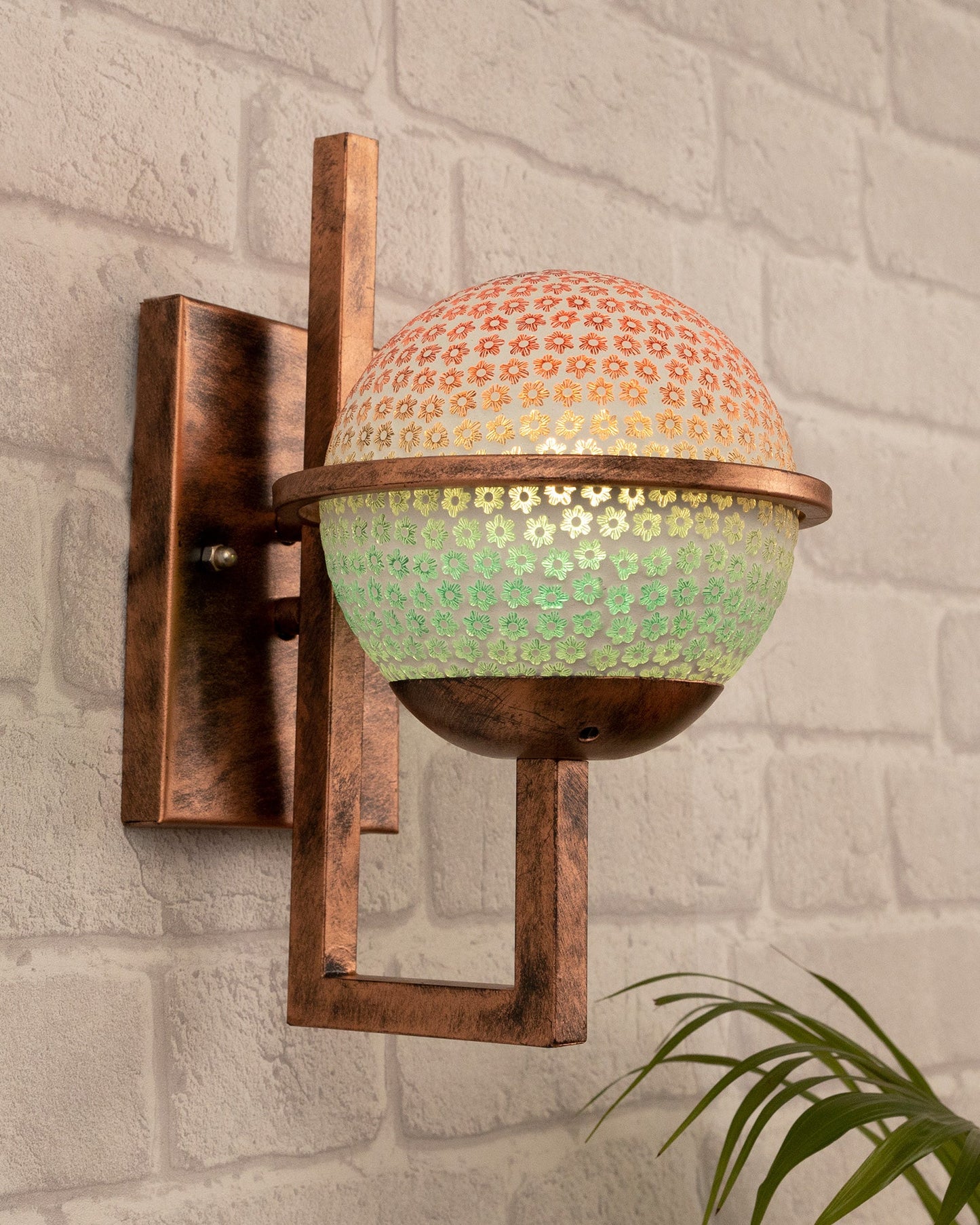 Rustic Wall Light Fixtures, Oil Rubbed Rust Finish Indoor Vintage Wall Sconce Industrial Lamp Fixture Glass Shade Farmhouse Metal Sconces for Bedroom Living Room Cafe