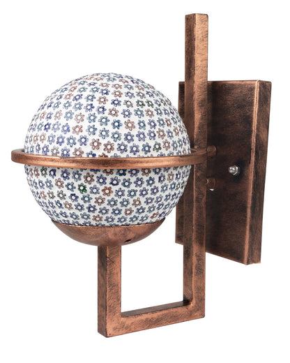 Rustic Wall Light Fixtures, Oil Rubbed Rust Finish Indoor Vintage Wall Sconce Industrial Lamp Fixture Glass Shade Farmhouse Metal Sconces for Bedroom Living Room Cafe