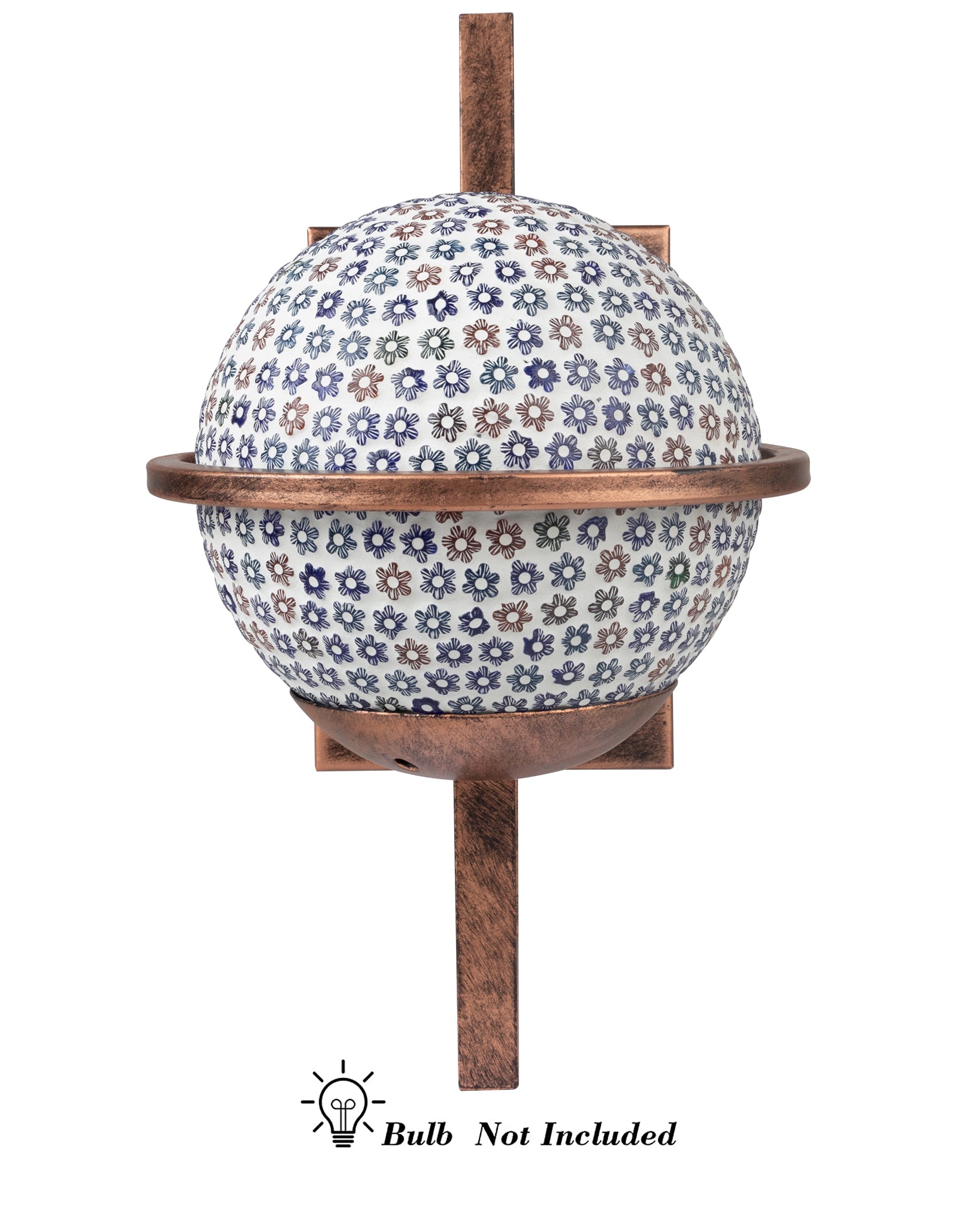 Rustic Wall Light Fixtures, Oil Rubbed Rust Finish Indoor Vintage Wall Sconce Industrial Lamp Fixture Glass Shade Farmhouse Metal Sconces for Bedroom Living Room Cafe